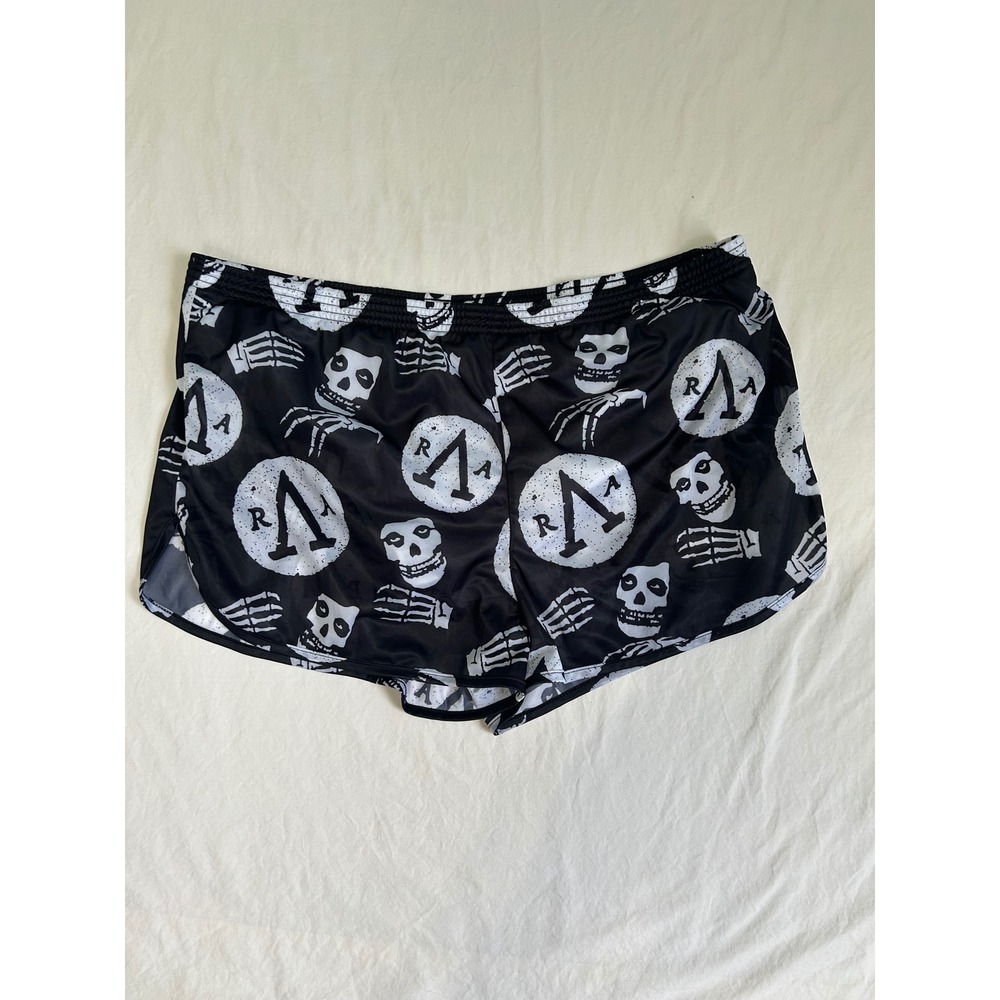 Rogue American Apparel RAA Skull Skeleton Training Shorts Mens XXL Black White